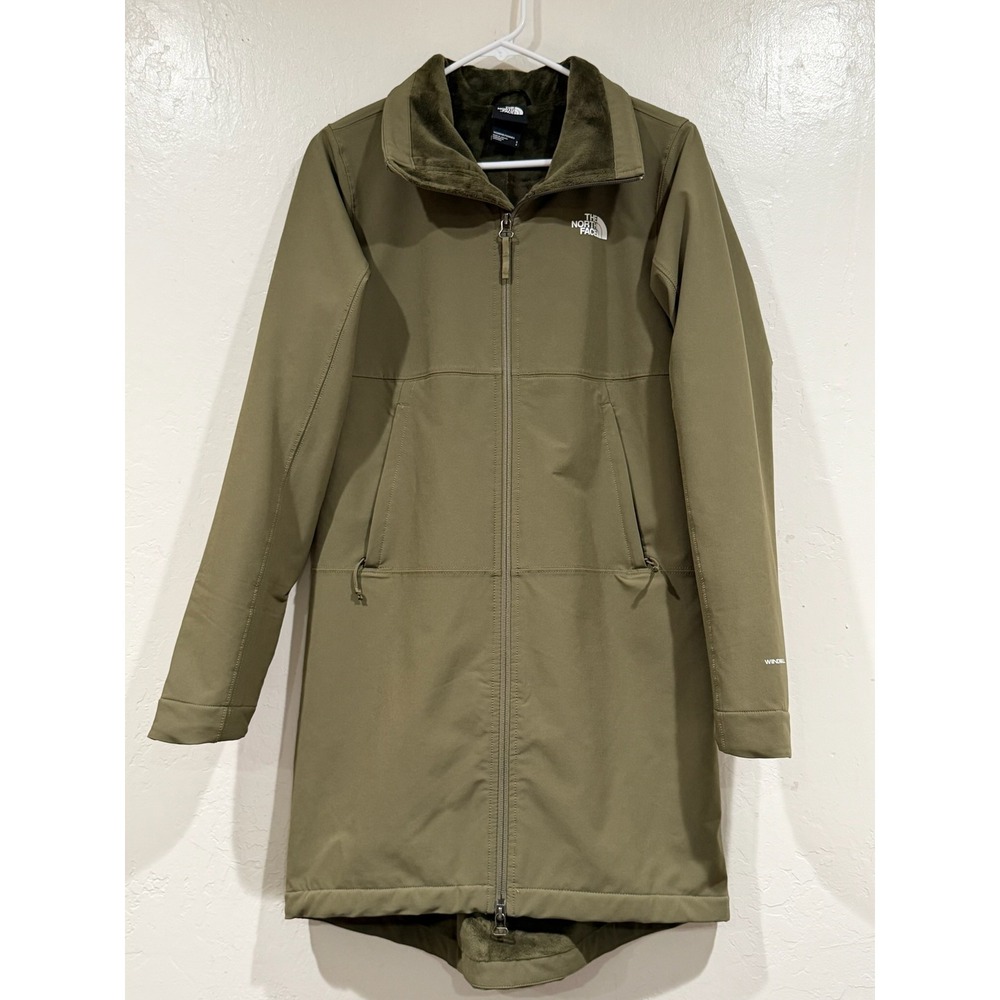 The North Face Womens Shelbe Raschel Parka Olive Green Softshell Jacket Size S - Picture 2 of 11